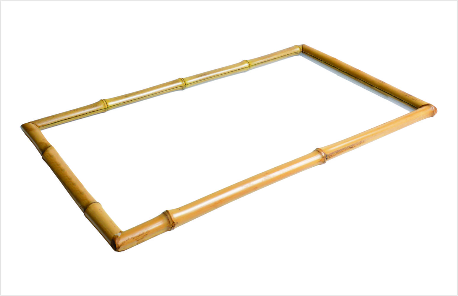 Bandeja de bambu e vidro retangular G