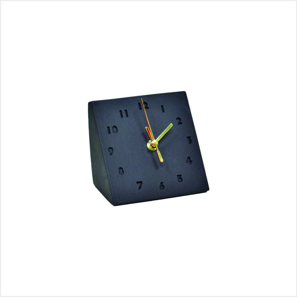 Relógio de mesa de concreto quadrado Preto