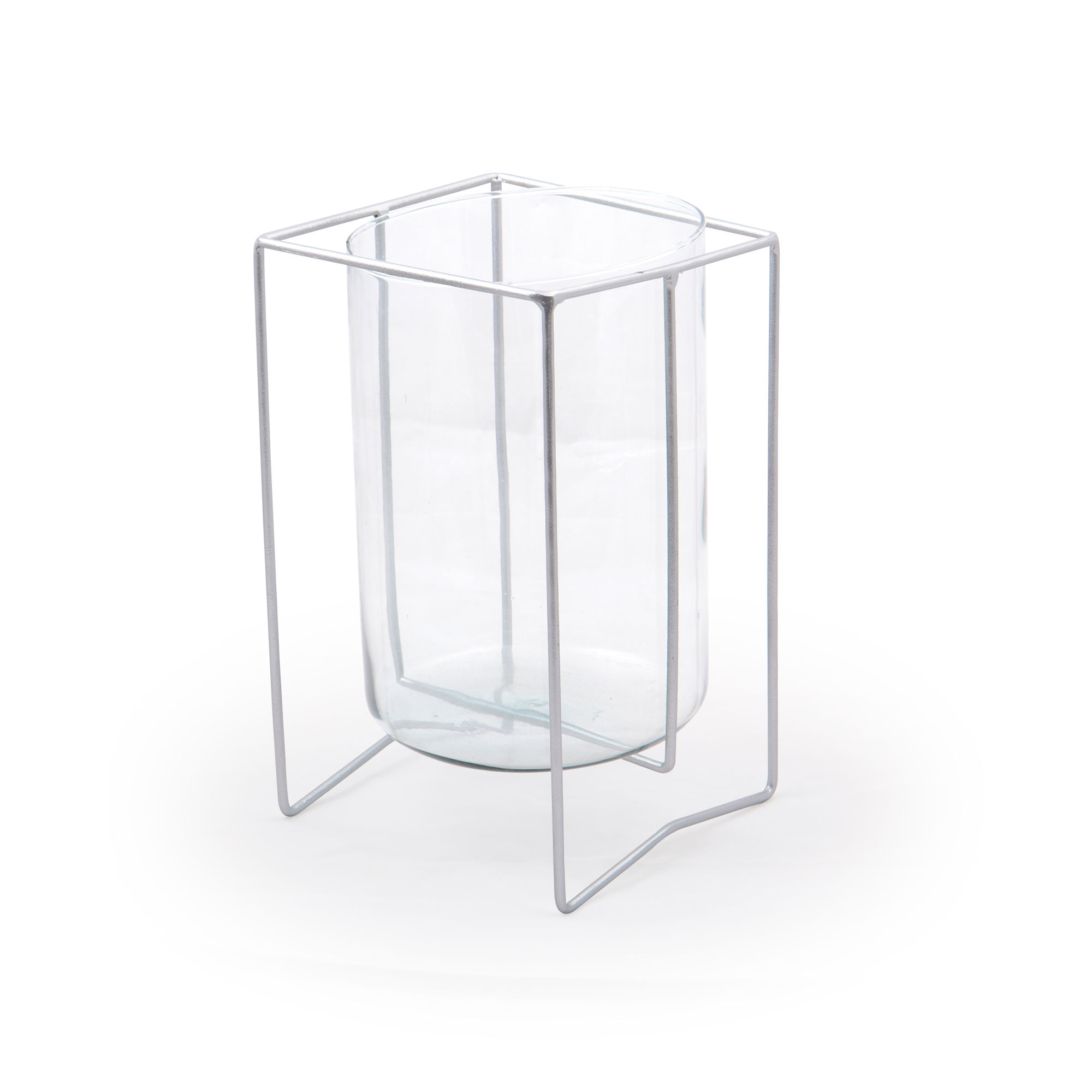 Vaso de vidro médio com suporte de Mesa
