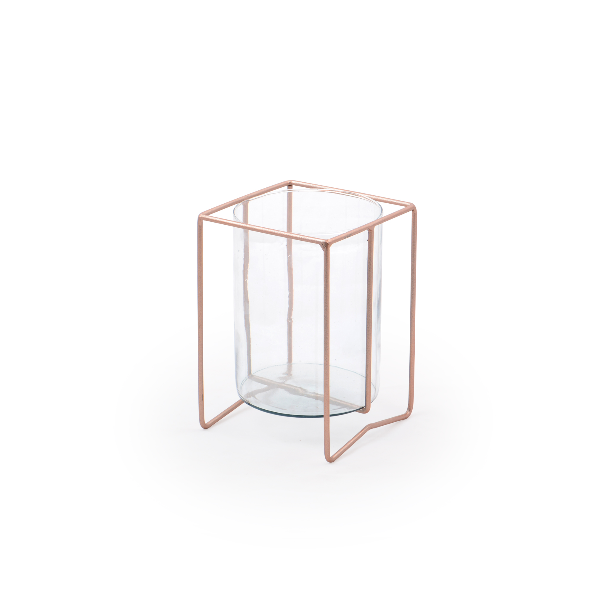 Vaso de vidro Pequeno com suporte de Mesa