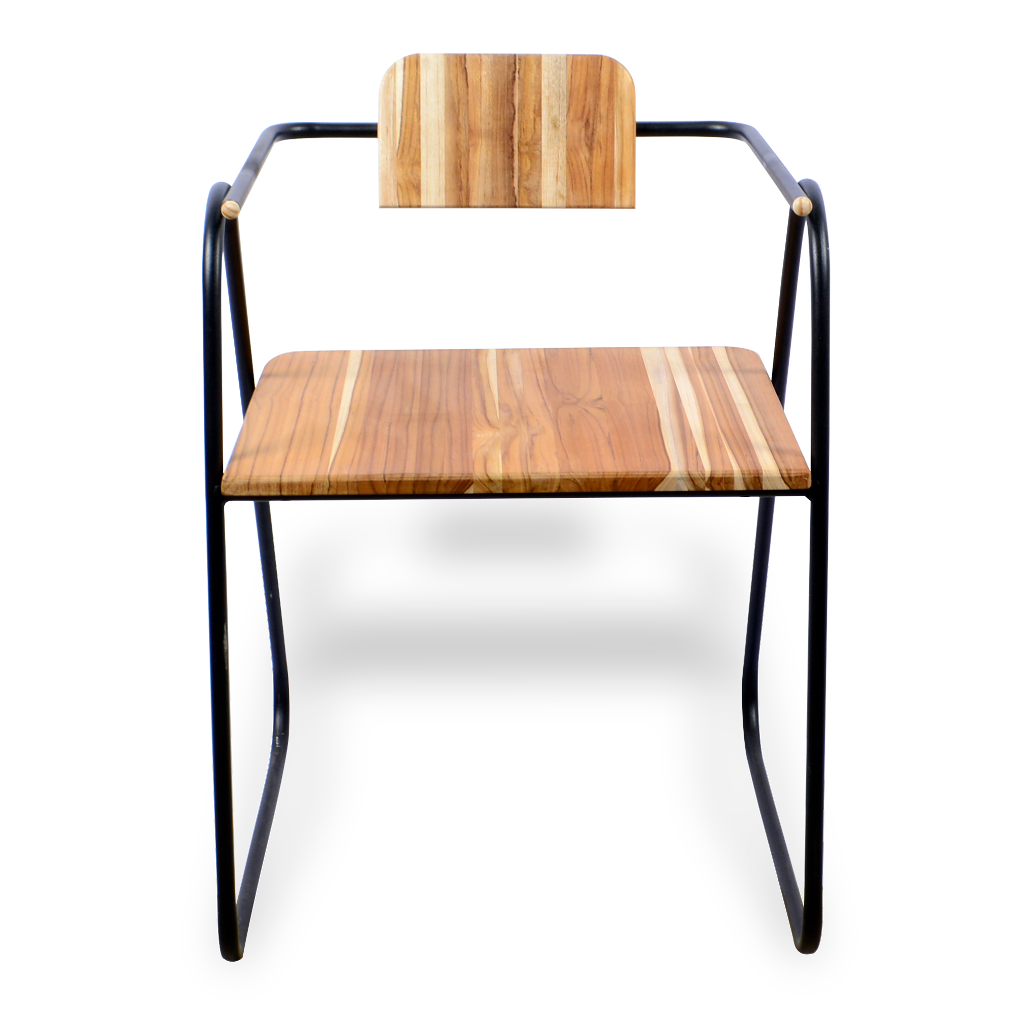 Cadeira de ferro com madeira