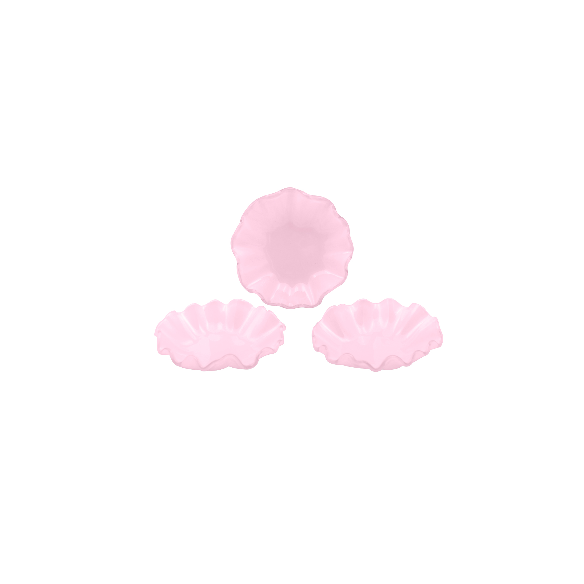 Conjunto 03 bowls pequeno de vidro rosa